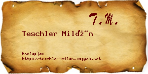 Teschler Milán névjegykártya